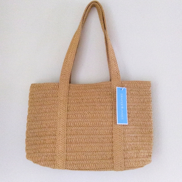 Draper James Handbags - DRAPER JAMES NWT Lined Straw Top Handle Tote Bag